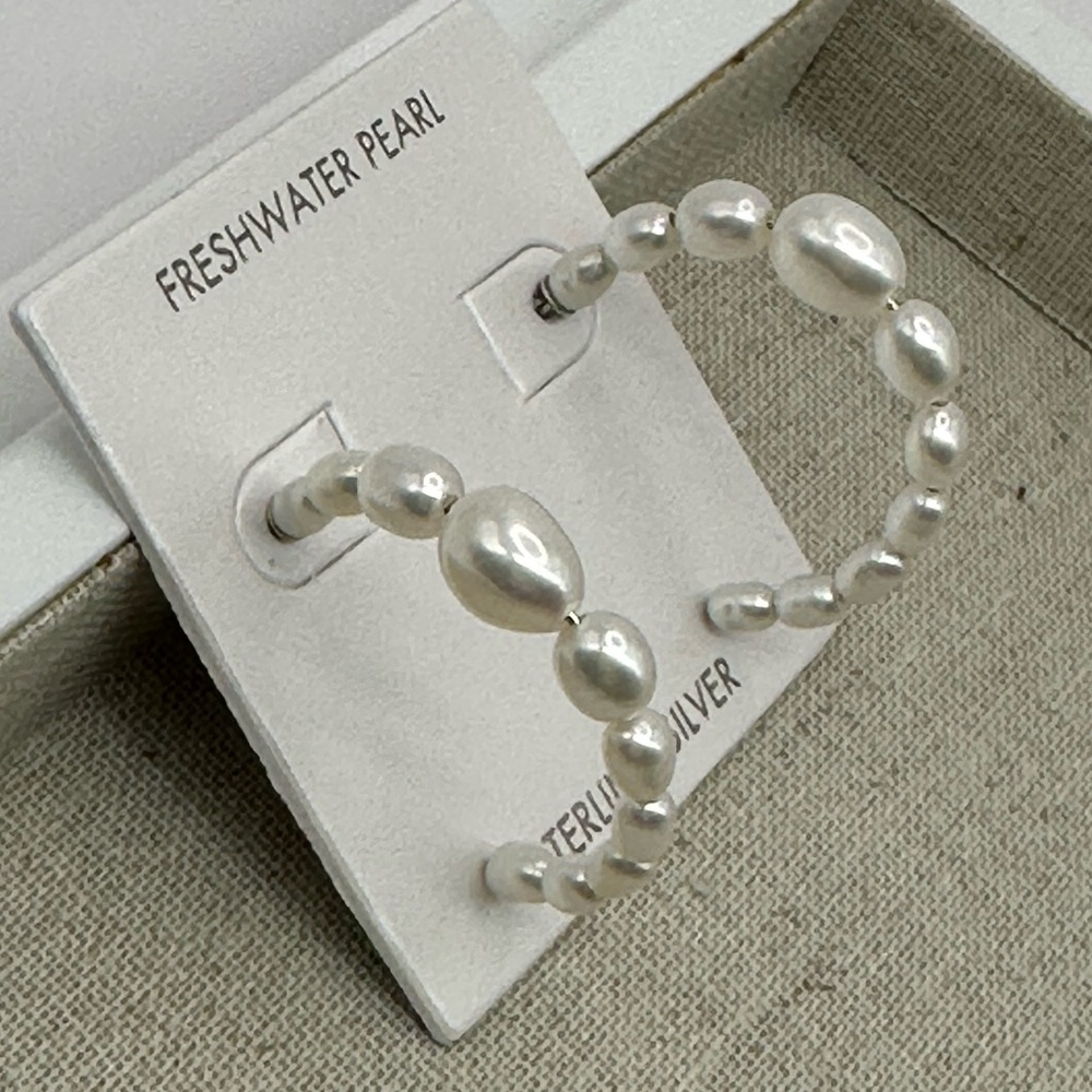 Freshwater Pearl Hoop Earrings